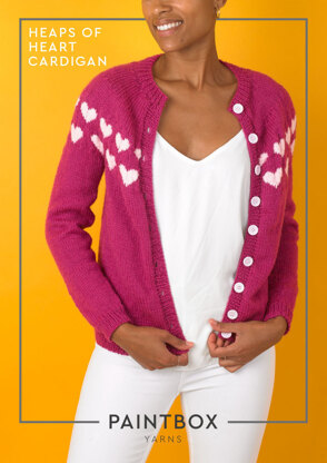 Heaps of Heart Strickjacke für Damen - Kostenlose Strickanleitung für Paintbox Yarns Wool Mix Aran