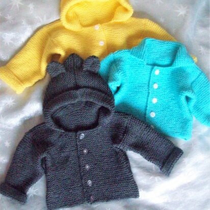 Easy Hooded Jacket Baby Cardigan Beginners  BB001