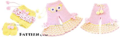 Fiesta Owl Pants and Ruffled Bloomers, Crochet Pattern