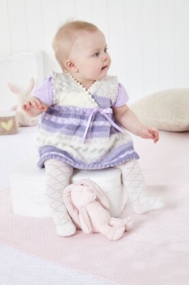 Pinafore Dress, Cardigan, Hat, & Slipper Socks in King Cole Cosy Love Aran - P6046 - Leaflet