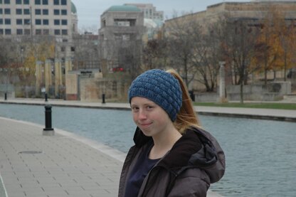 Basketweave Messy Bun Hat