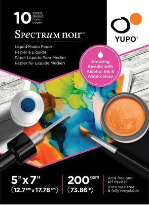 Crafter's Companion Spectrum Noir Yupo Liquid Media Paper 73.86lb 10/Pkg - 5"X7"