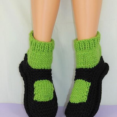 Adult Superfast Sock Slippers - knitting pattern