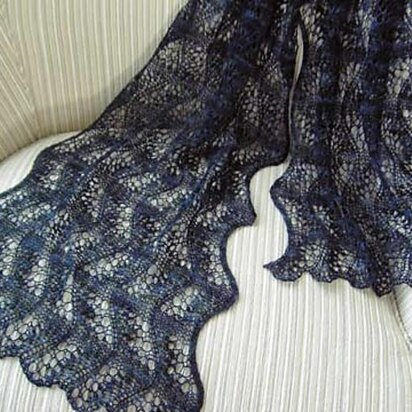 Japanese Feather Stole or Scarf - knitting pattern