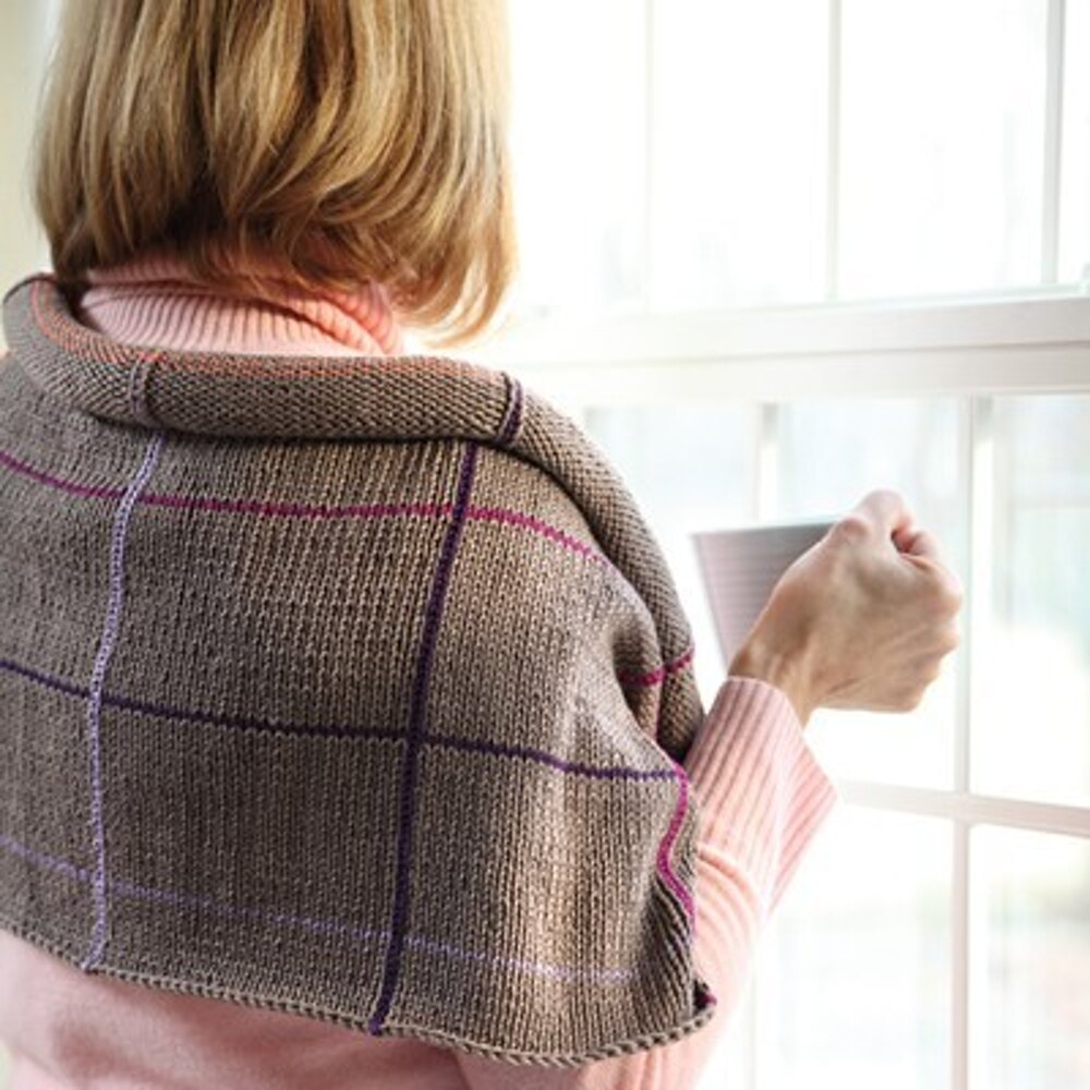 582 Hen Plaid Wrap Shawl Crochet and Knitting Pattern for Women