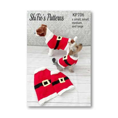 Dog Santa Jumper Knitting Pattern #706 - knitting pattern