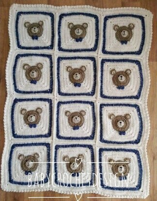Teddy Bear Tiles Blanket