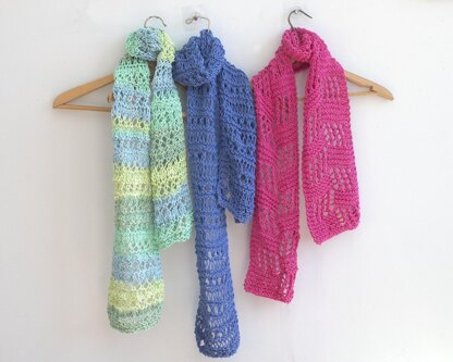 Three Easy Knit Lace Scarves