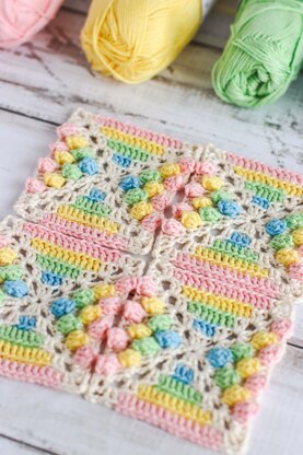 Rainbow gumdrop granny square