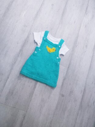 Chick Pinafore for baby 0-3ys