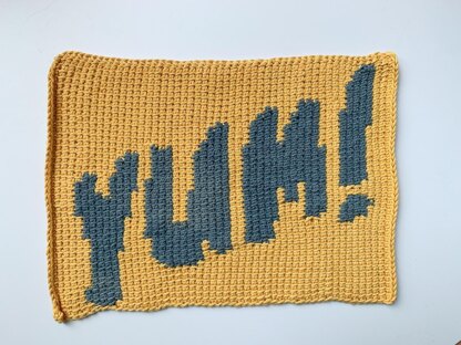 Tunisian Crochet Placemat "Yum"