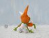 Knitted flat Easter Bunny and carrot