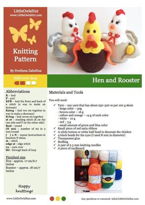 Hen and Rooster decor toy