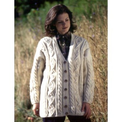 Leaf Panel Cardigan in Patons Classic Wool Worsted