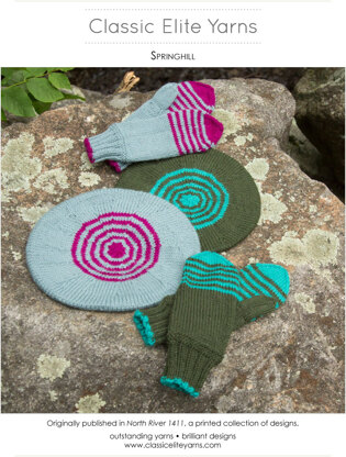 Springhill Beret and Mittens Set in Classic Elite Yarns Color by Kristin - Downloadable PDF
