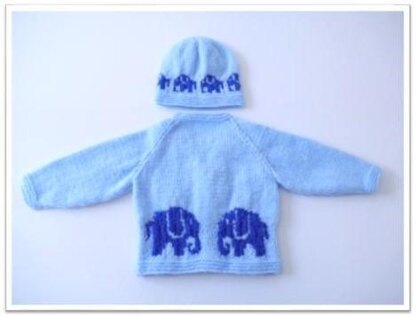 I Love Elephants - Baby Jacket and Hat