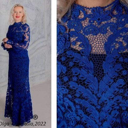 Blue lace suit - skirt and pullover