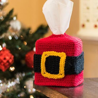 Santa Belt Tissue Box Cover