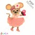 Mouse girl crochet applique pattern