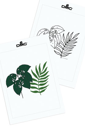 Monstera & Botanical Fern  in DMC - PAT0008 -  Downloadable PDF