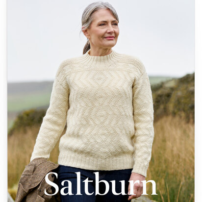 Saltburn Gansey Jumper in West Yorkshire Spinners Fleece Bluefaced Leicester DK