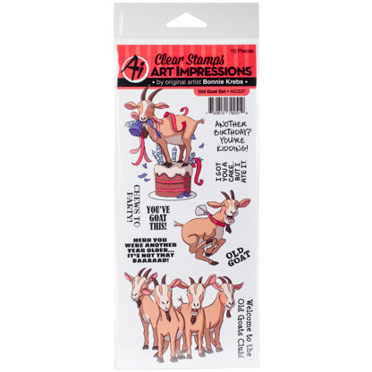 Art Impressions Funny Farm Clear Stamps - Old Goat