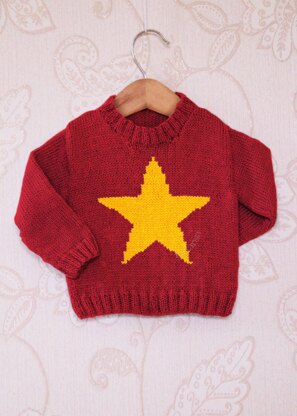 Intarsia - Big Star Chart - Childrens Sweater