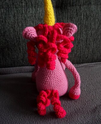 Crochet Pattern Long Legged Pink Unicorn Fluffy!