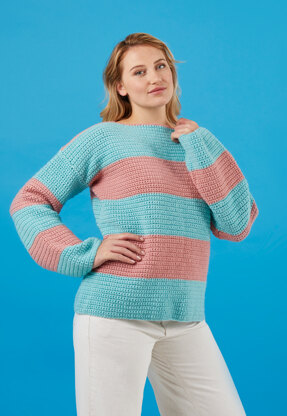 Paintbox Yarns Show Stripes Sweater PDF (Free)