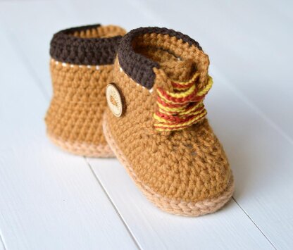 Baby Booties Timberland Style Crochet pattern by Caroline Brooke ...