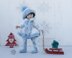 Knitting flat Winter outfit for 8-9 inch dolls
