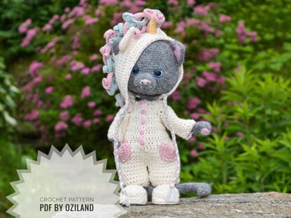 Сrochet pattern: Doll Clothes set PDF - Outfit Little unicorn for Amigurumi Doll approx. 19.5 cm