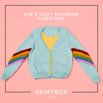 Paintbox Yarns Child’s Cosy Rainbow Cardigan PDF (Free)