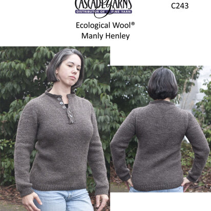 Manly Henley in Cascade Ecological Wool - C243