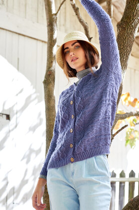 Women's Cardigan Delft in Universal Yarn Deluxe Worsted Superwash - Downloadable PDF