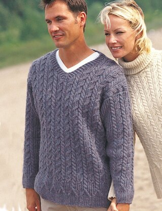 Casual Cables (for him) in Patons Classic Wool Worsted | Knitting ...