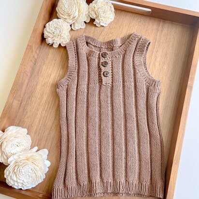 Henley Ribbed Tank Top