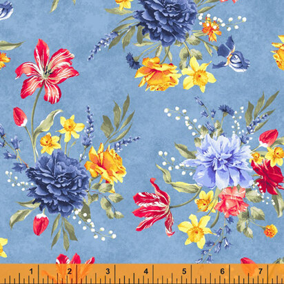 "Delilah" von Windham Fabrics - Spring Florals Blue