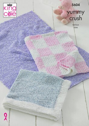 Blankets in King Cole Yummy Crush - 5604 - Downloadable PDF