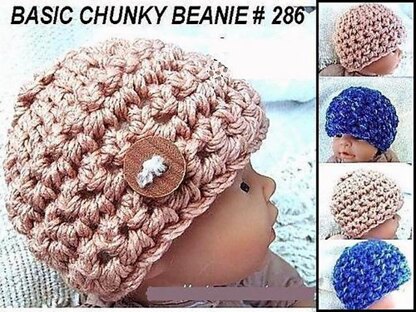 286, CHUNKY STYLE BEANIE, Preemie to 12 months