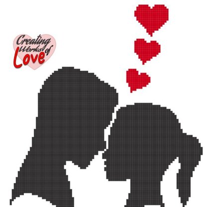 Lover Man And Woman Silhouette  Stitch Graphgan