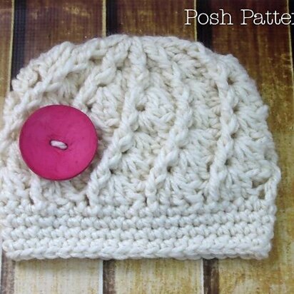 Bulky Spiral Rib Shell Hat Crochet Pattern 247