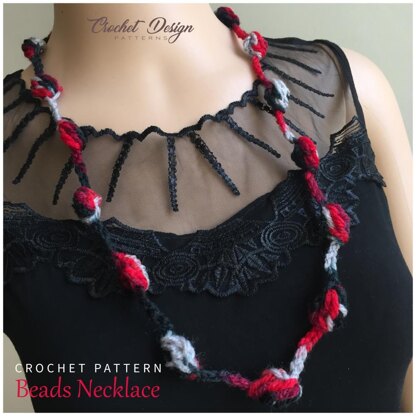 Beads necklace crochet pattern - bobble  necklace