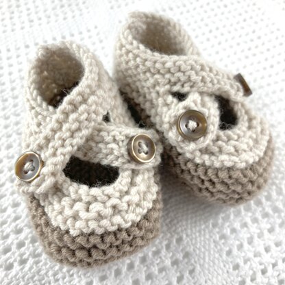 Brooke - Crossover Button Fastening Baby Shoes