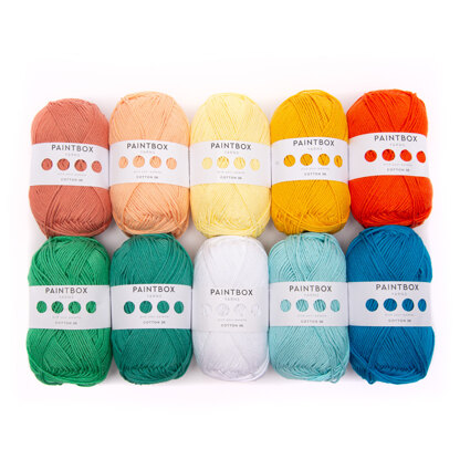 Paintbox Yarn Cotton DK 10 Ball Temperature Blanket Color Pack - Multi