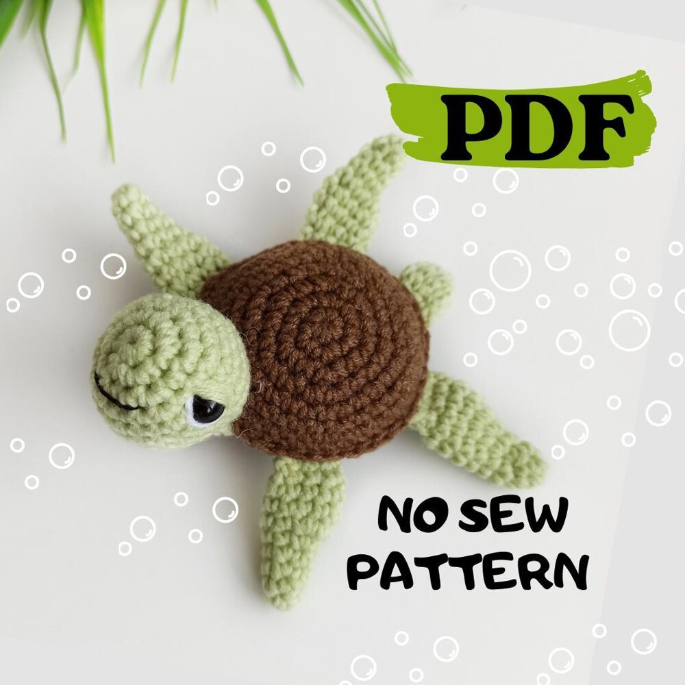 Crochet turtle pattern, No SEW sea turtle amigurumi pattern Crochet pattern  by AmigurumiJoys