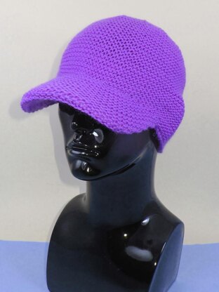 Unisex Curve Peak Garter Stitch Cap