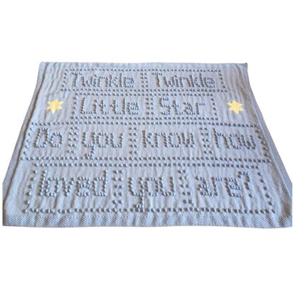 Twinkle Twinkle Little Star Baby Blanket Intarsia Knitting - knitting pattern