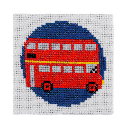 Stitchfinity London Bus Cross Stitch Kit - 6.9cm x 6.9cm