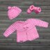 Luna Cardigan Hat and Booties Set